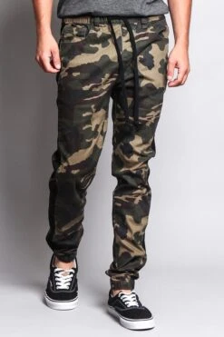 Men's Camo Jogger With Accent Band -Victorious JG3009 OLV 5