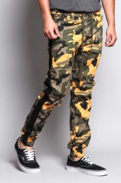 Men's Camo Jogger With Accent Band -Victorious JG3009 YLO 4