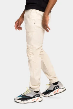 Distressed Ribbed Cuff Jeans -Victorious JG3032 SND 2