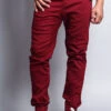 Men's Jogger Twill Pants (Burgundy) -Victorious JG804 BRG 1