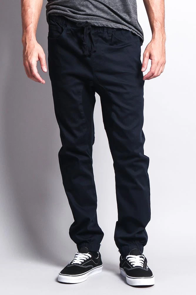 Men's Jogger Twill Pants (Navy) 3 Men's Jogger Twill Pants (Navy)