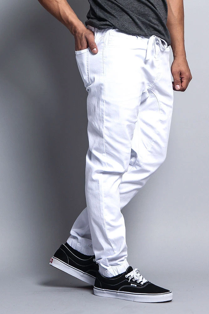 Men's Jogger Twill Pants (White) 4 Men's Jogger Twill Pants (White) - Image 2