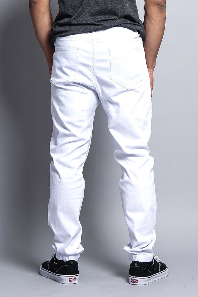 Men's Jogger Twill Pants (White) 5 Men's Jogger Twill Pants (White) - Image 3