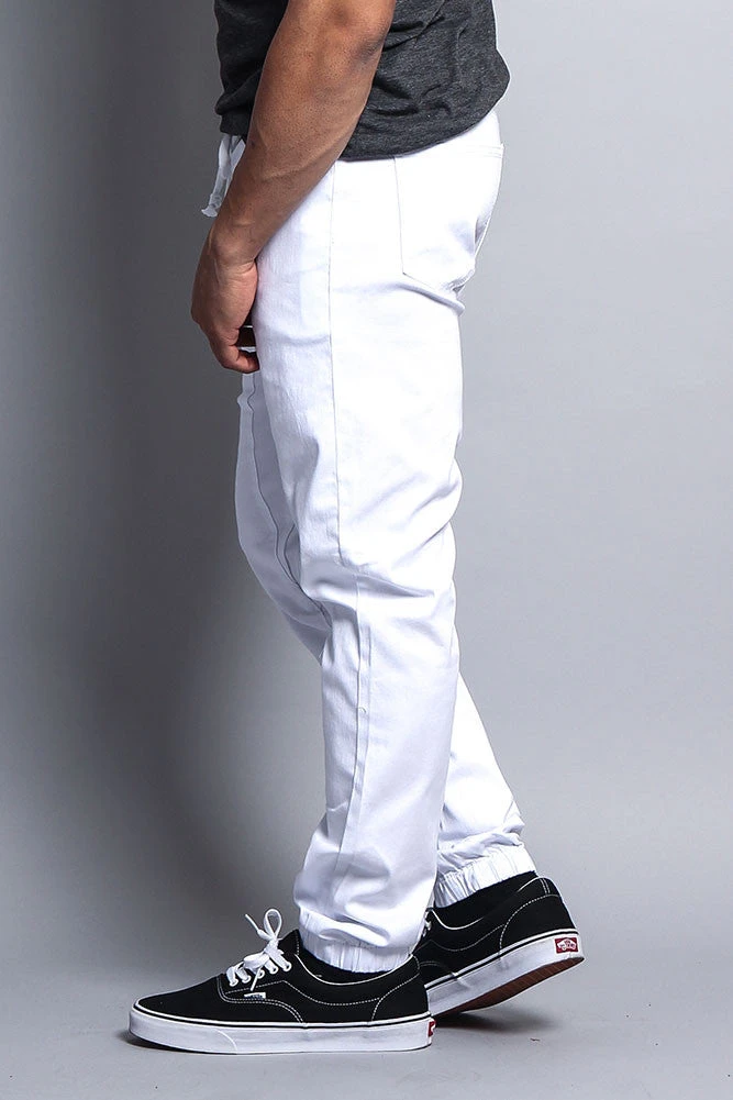 Men's Jogger Twill Pants (White) 6 Men's Jogger Twill Pants (White) - Image 4