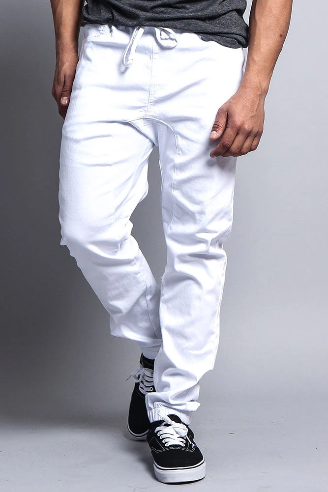 Men's Jogger Twill Pants (White) 7 Men's Jogger Twill Pants (White) - Image 5