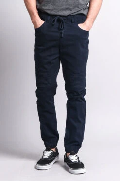 Biker Twill Jogger Pants -Victorious JG871 NVY 1