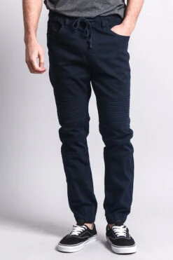 Biker Twill Jogger Pants -Victorious JG871 NVY 5