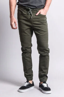 Biker Twill Jogger Pants -Victorious JG871 OLV 5
