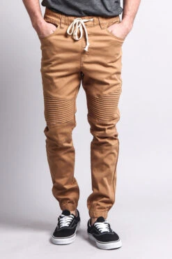 Biker Twill Jogger Pants -Victorious JG871 WHE 1