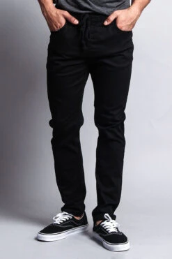 Twill Open Cuff Jogger Pants -Victorious JG875 BLK 4