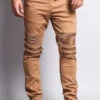 Zipper Knee Biker Twill Jogger Pants -Victorious JG883 WHE 1