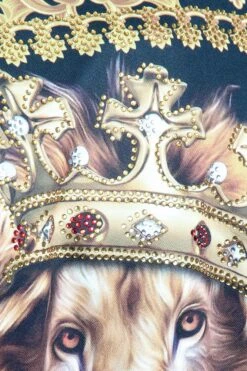 Jeweled Lion King Zip Up Track Jacket -Victorious JK5001 BLK 6