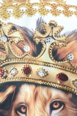 Jeweled Lion King Zip Up Track Jacket -Victorious JK5001 WHT 6