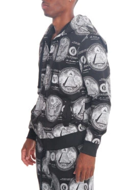 All About The Money Zip Up Hoodie -Victorious JK501 BLK 2