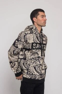 Savage Leopard Fleece Pullover -Victorious JK5024 TAN 4