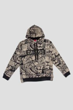 Savage Leopard Fleece Pullover -Victorious JK5024 TAN 7