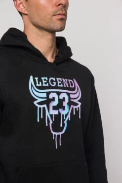 Iridescent Bull Hoodie -Victorious JK5032 BLK 6