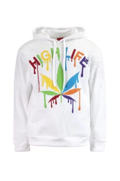 High Life Fleece Hoodie -Victorious JK5036 WHT 1