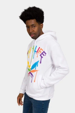 High Life Fleece Hoodie -Victorious JK5036 WHT 3