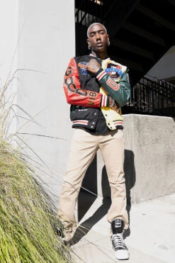 Patched Good Vibes Varsity Jacket -Victorious JK5071 BYL 4