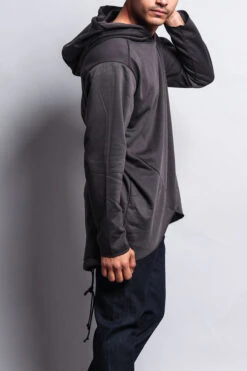 Long Length Fishtail Pullover Hoodie -Victorious JK700 DGY 4