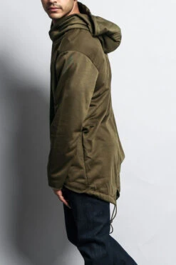 Long Length Fishtail Pullover Hoodie -Victorious JK700 OLV 2