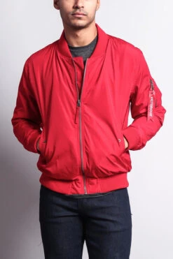Men's Lightweight Bomber Flight Jacket -Victorious JK704 RED 1