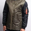 Contrast Sleeve Long Length MA-1 Bomber Jacket -Victorious JK718 OLB 1
