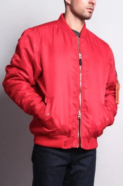 Solid Color MA-1 Bomber Jacket -Victorious JK735 RED 4