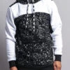 Long Length Splattered Contrast Hoodie -Victorious JK736 BWT 1