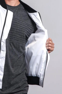 Contrast Lightweight Bomber Flight Jacket -Victorious JK752 WHT 5