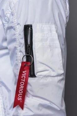 Contrast Lightweight Bomber Flight Jacket -Victorious JK752 WHT 6