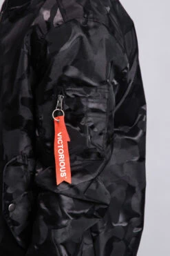 Lightweight Tonal Camo Bomber Flight Jacket -Victorious JK774 BLK 6