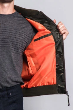 Lightweight Tonal Camo Bomber Flight Jacket -Victorious JK774 OLV 5