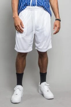 Basic Mesh Basketball Shorts -Victorious JS01 WHT 1