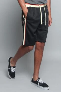 G Striped Track Shorts -Victorious JS26 BLK 4