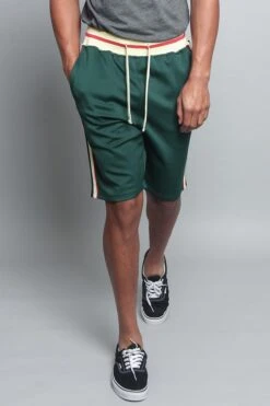 G Striped Track Shorts -Victorious JS26 GRN 1