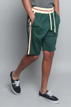 G Striped Track Shorts -Victorious JS26 GRN 4