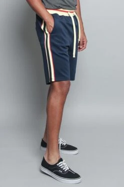 G Striped Track Shorts -Victorious JS26 NVY 4