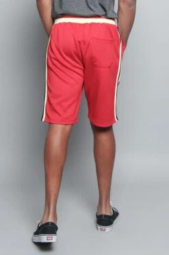 G Striped Track Shorts -Victorious JS26 RED 3