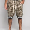 Animal Print Basketball Shorts -Victorious JS34 BRN 1
