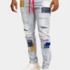Bandana Patch Skinny Jeans -Victorious P20341 ICE 1