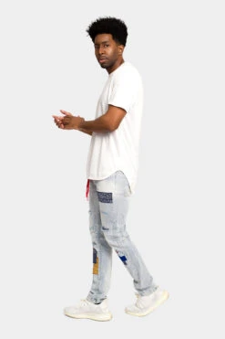 Bandana Patch Skinny Jeans -Victorious P20341 ICE 5