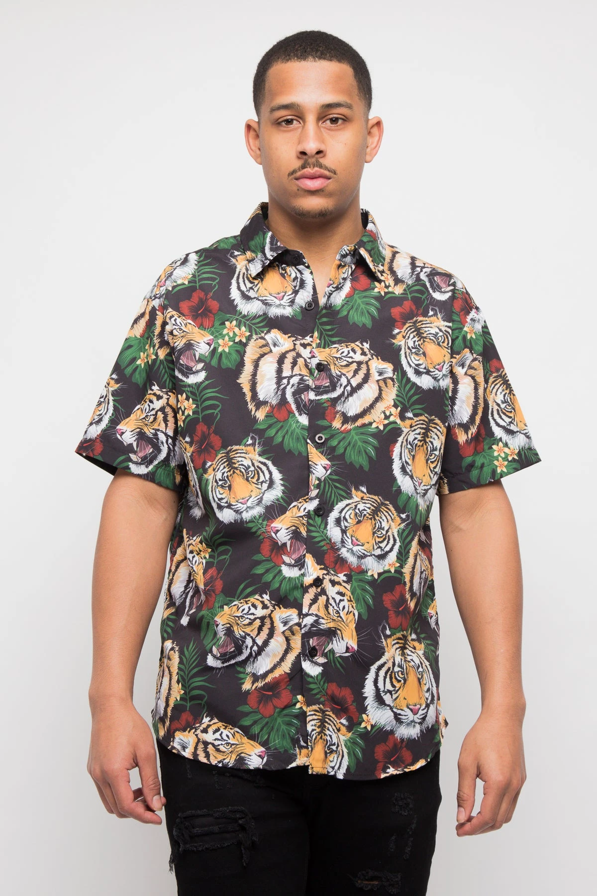 Floral Tiger Button Up 3 Floral Tiger Button Up