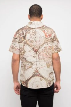 Global Map Button Up -Victorious SS109 TAN 3