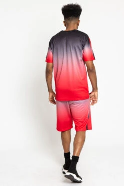 Gradient Ombre T-Shirt And Shorts Set 29 Gradient Ombre T-Shirt And Shorts Set -Victorious ST402 RED 3