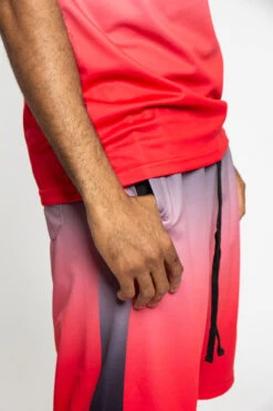 Gradient Ombre T-Shirt And Shorts Set 31 Gradient Ombre T-Shirt And Shorts Set -Victorious ST402 RED 5