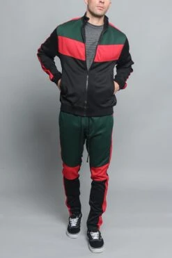 Tri Color Blocked Track Suit 32 Tri Color Blocked Track Suit -Victorious ST553 GRN 1