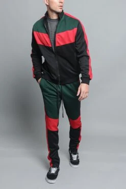 Tri Color Blocked Track Suit 36 Tri Color Blocked Track Suit -Victorious ST553 GRN 5