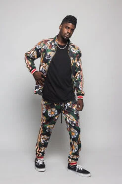 G Striped Tiger Track Suit Set -Victorious ST569 BLK 5